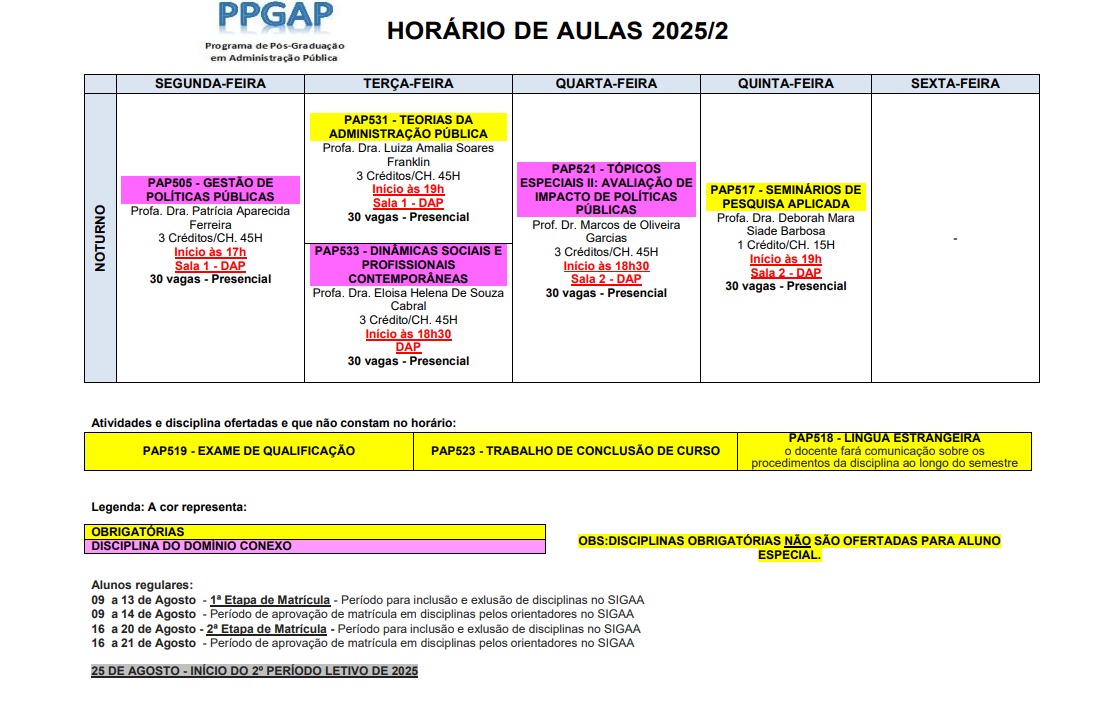 ppgap horario
